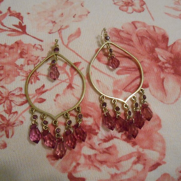 Purple Chandelier Earrings - Picture 4 of 5